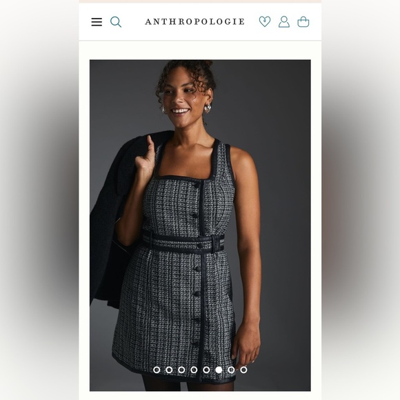 Anthropologie Maeve Tweed Mini Dress Black White NWOT - Picture 15 of 16